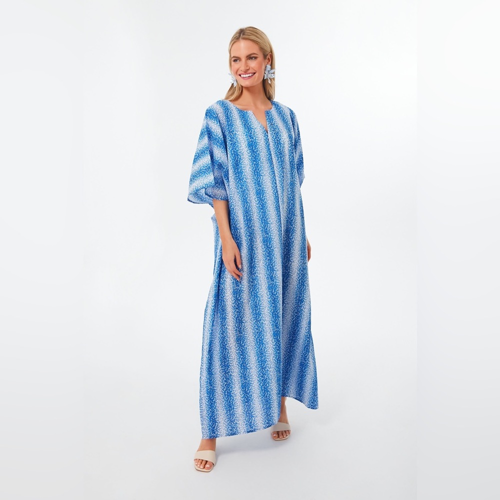 NWT Tuckernuck Speckled Blue Coral Oversized Caftan